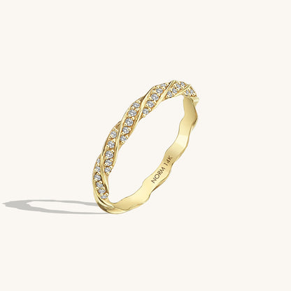 Twisted Half Eternity Wedding Ring in Gold