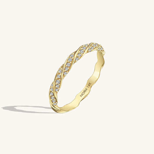Twisted Half Eternity Wedding Ring in Gold