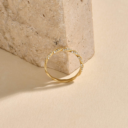 Twisted Half Eternity Wedding Ring in Gold