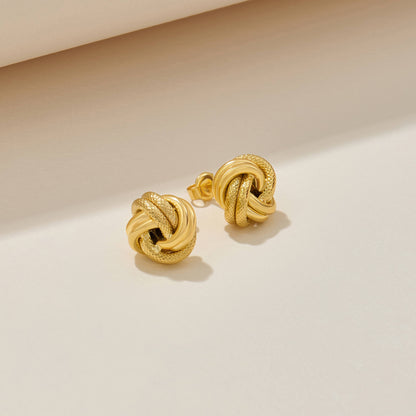 Vintage Love Knot Stud Earrings in Gold