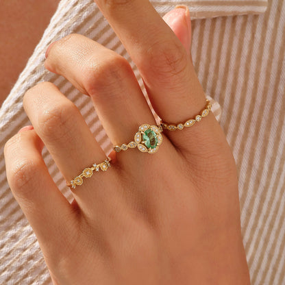 Paraiba Tourmaline Vintage Engagement Ring in Gold