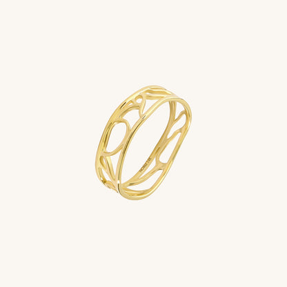 Wave Outline Band Ring in Gold