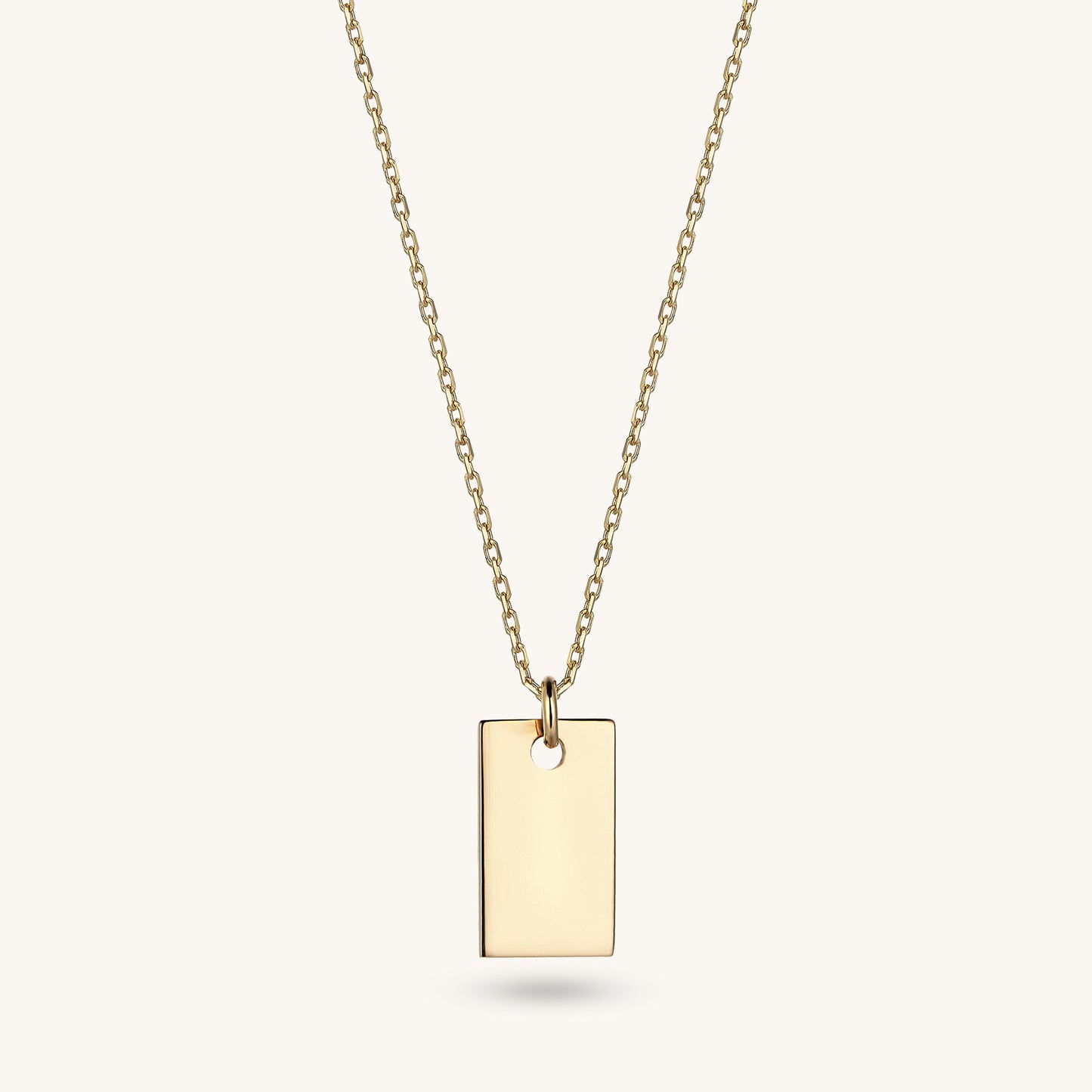 Rectangle Tag Necklace in Gold