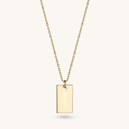 Rectangle Tag Necklace in Gold