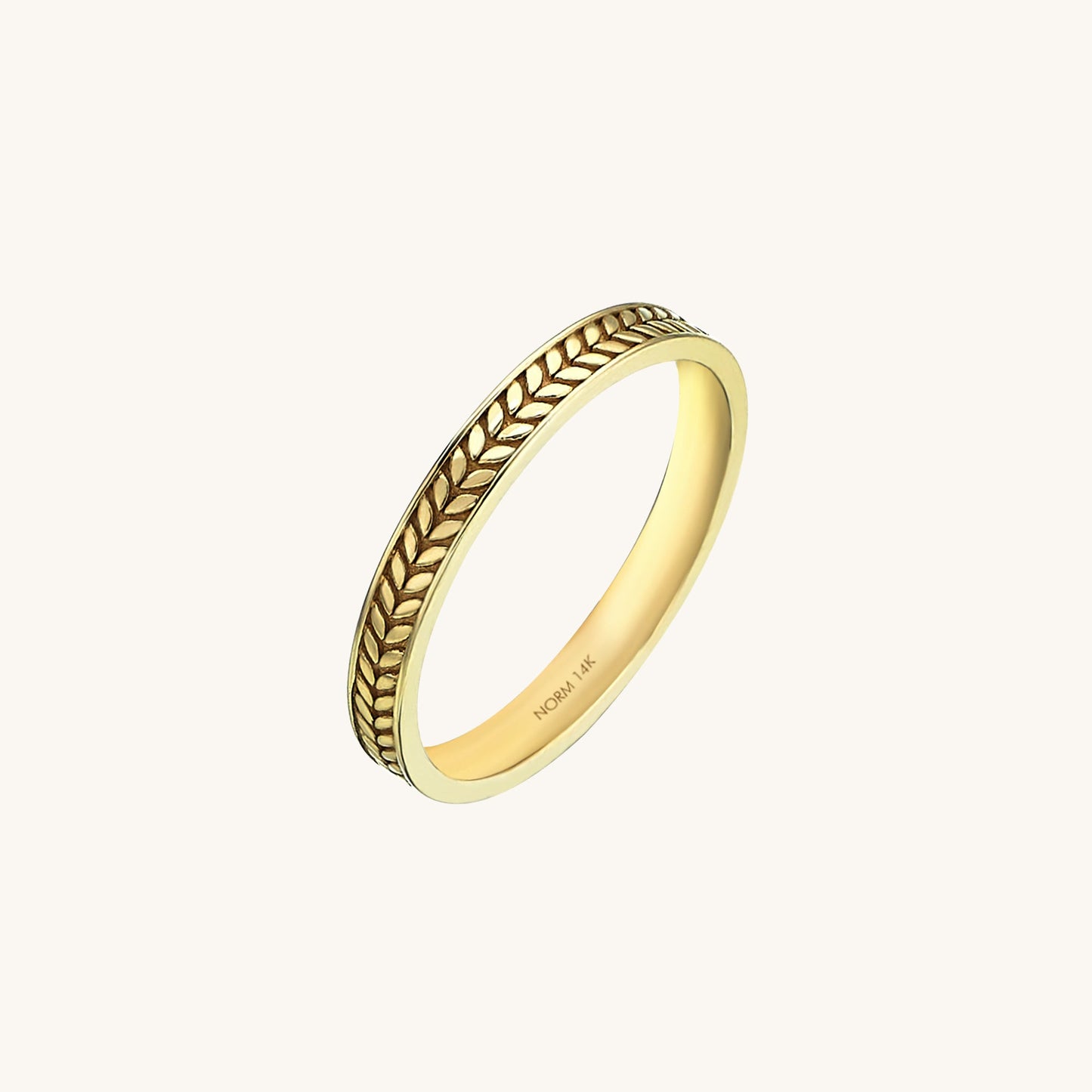 Wheatear Band Ring in Gold