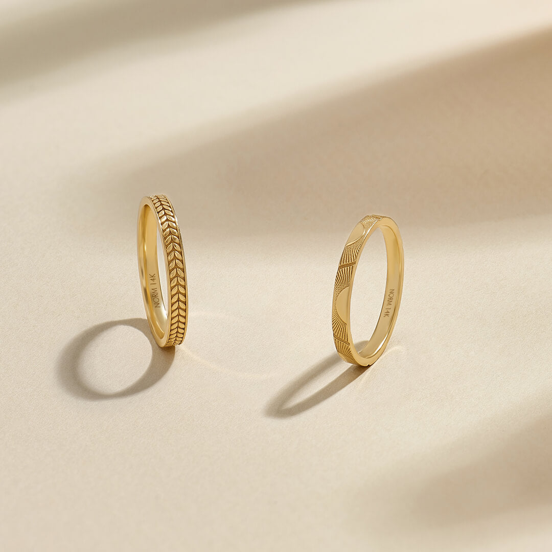 Wheatear Band Ring in Gold