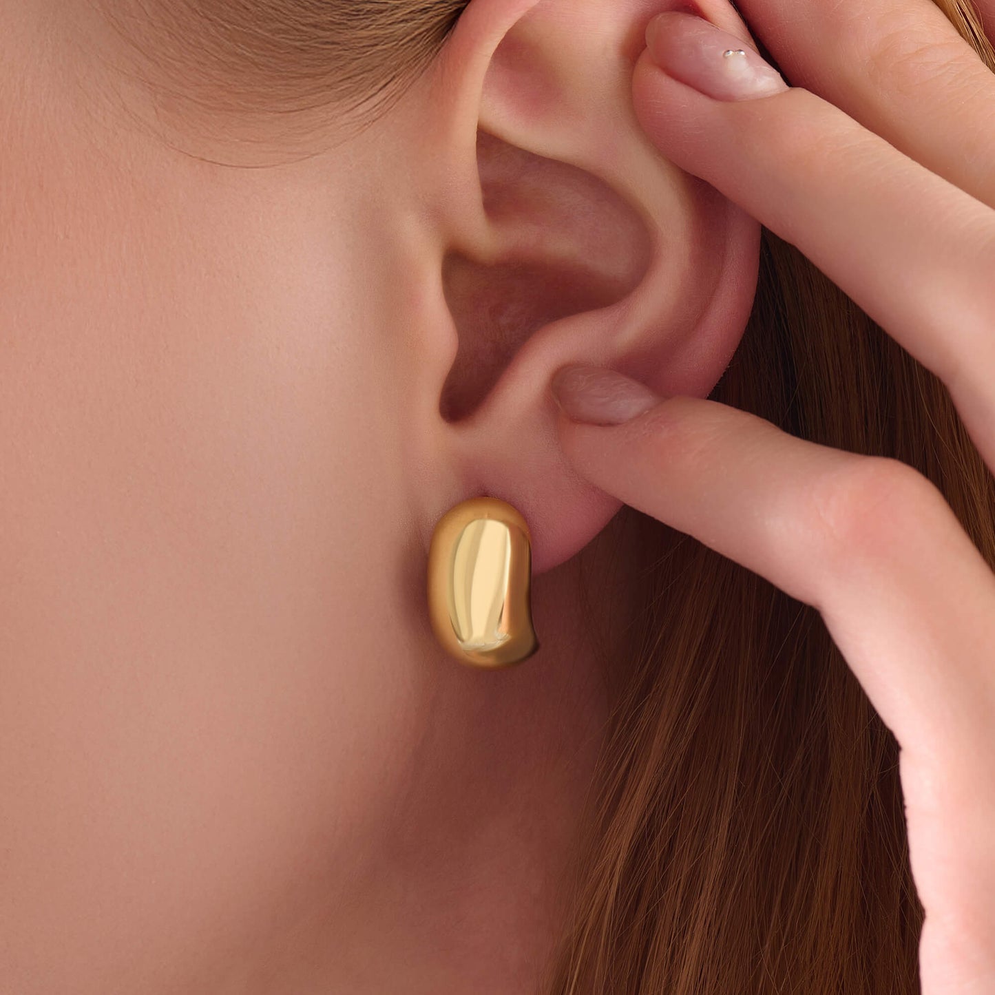 Wide Dome Earrings - Gold Vermeil