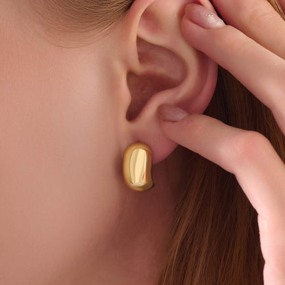 Wide Dome Earrings - Gold Vermeil