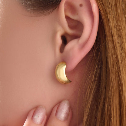 Wide Dome Earrings - Gold Vermeil