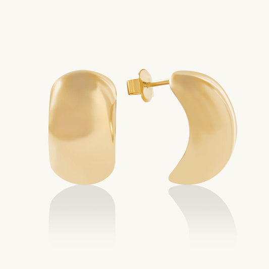 Wide Dome Earrings - Gold Vermeil