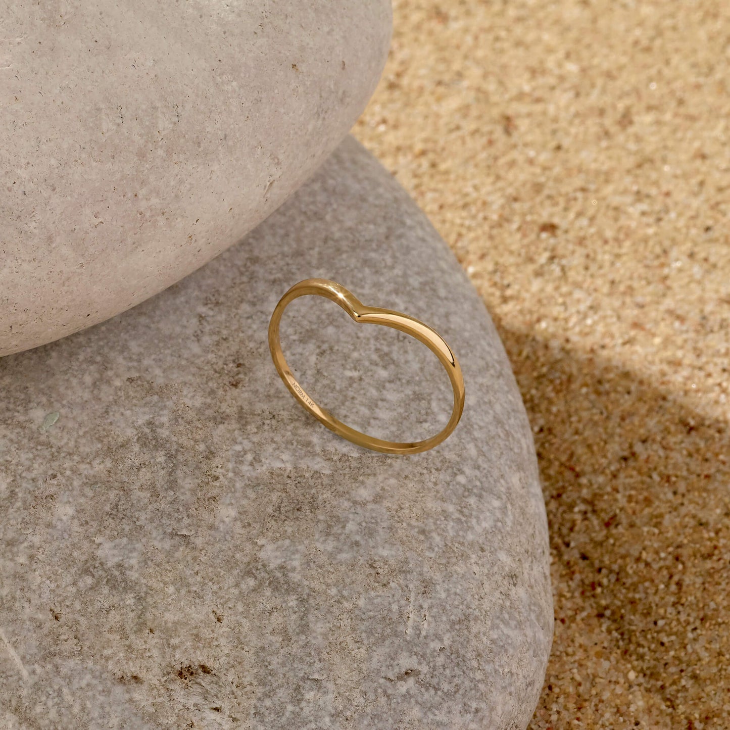 Wishbone Stacking Ring in Gold