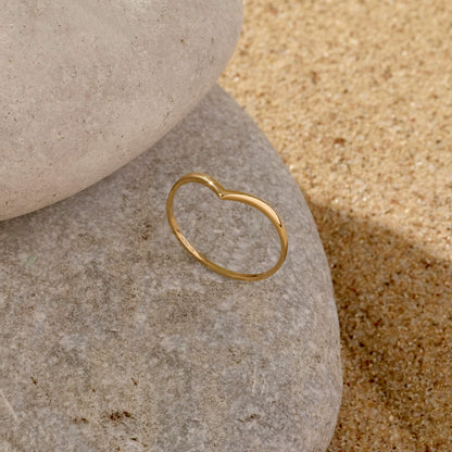 Wishbone Stacking Ring in Gold